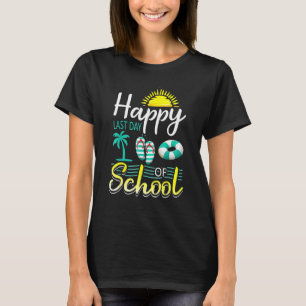 Happy Last Day Of School Summer Flip Flops Teacher T-Shirt