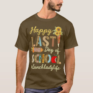 Happy Last Day Of School Summer Leopard Lunch Lady T-Shirt