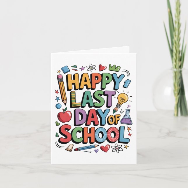 Happy Last Day Of School Summer Student Card (Front)