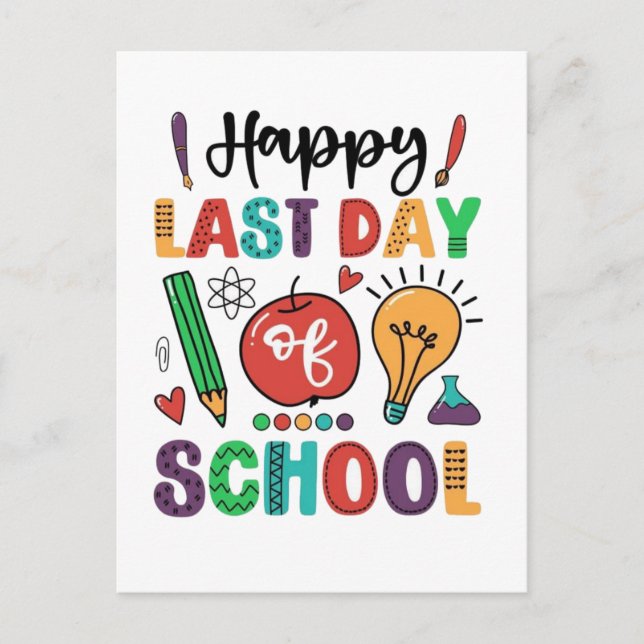 Happy Last Day Of School Summer Student Postcard (Front)