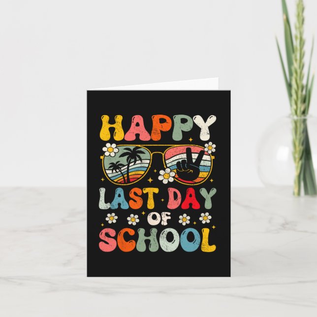Happy Last Day Of School Summer Teacher Boys Girls Card (Front)