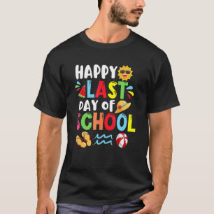Happy Last Day Of School Summer Time Cute Sun Stud T-Shirt