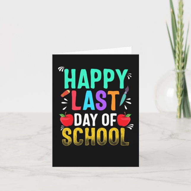 Happy Last Day Of School Teacher Appreciation Stud Card (Front)