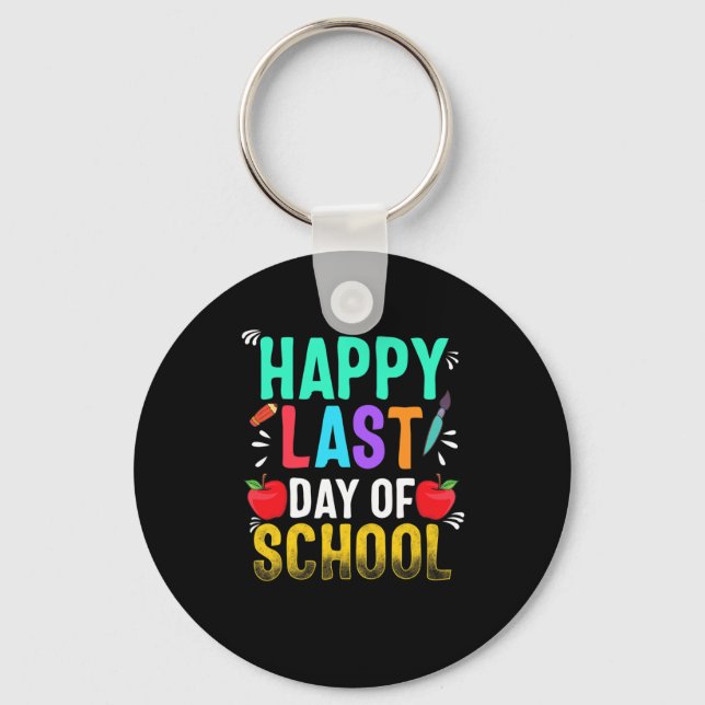 Happy Last Day Of School Teacher Appreciation Stud Key Ring (Front)