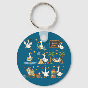Happy last day of school teacher goose summer endH Key Ring