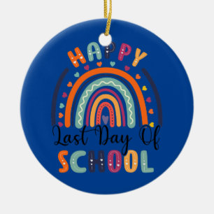 Happy Last Day of School Teacher Student Ceramic Tree Decoration
