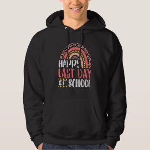 Happy Last Day Of School Teacher Student Leopard R Hoodie