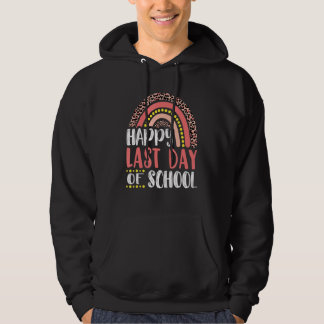Happy Last Day Of School Teacher Student Leopard R Hoodie