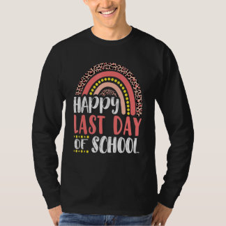 Happy Last Day Of School Teacher Student Leopard R T-Shirt