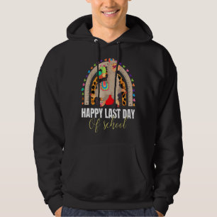Happy Last Day Of School Teacher Student Llama Rai Hoodie