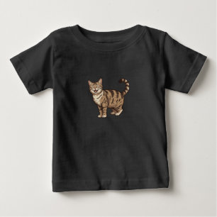 Happy Laughing Cartoon Tabby Cat Art Baby T-Shirt