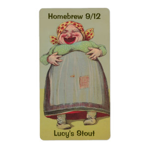 Happy Laughing Lady Home Brewing Beer Bottle Label