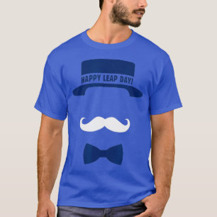 Happy Leap Day Hat Moustache Funny Yellow T-Shirt
