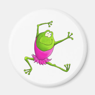 Happy Leaping Ballet Frog Magnet