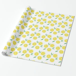 Happy Lemon Print Wrapping Paper