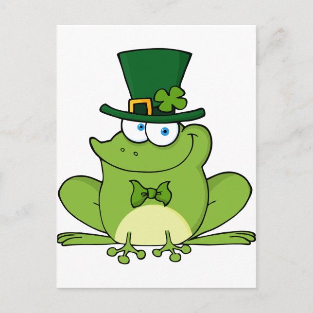 Happy Leprechaun Frog Postcard (Front)