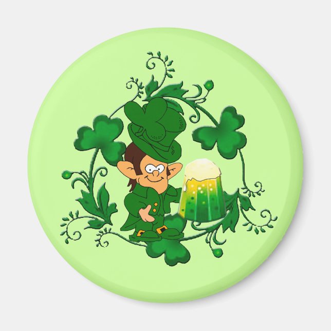 Happy Leprechaun Magnet (Front)