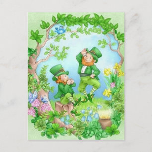 Happy Leprechauns Postcard