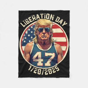 Happy Liberation Day Patriotic Trump Inauguration  Fleece Blanket