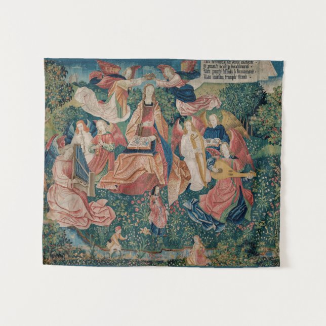 Happy Life in Paradise Garden Mediaeval Tapestry (Front (Horizontal))