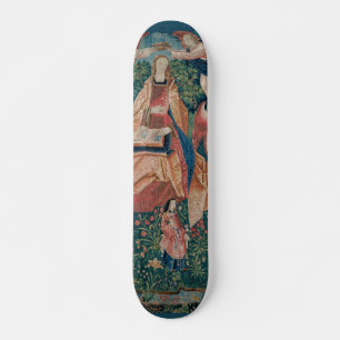 Happy Life in Paradise Garden Mediaeval Tapestry Skateboard