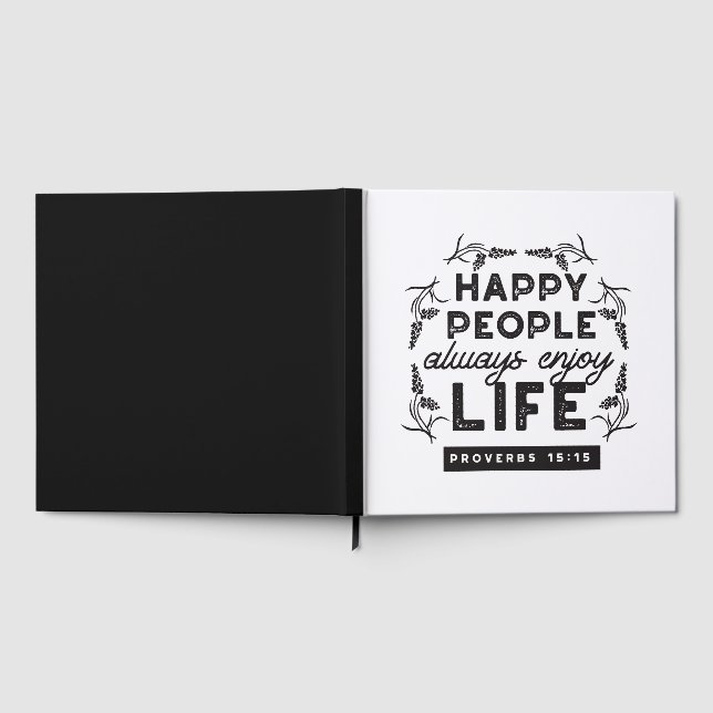 Happy Life with Faith – Proverbs 15:15 Art Guest Book (Full)