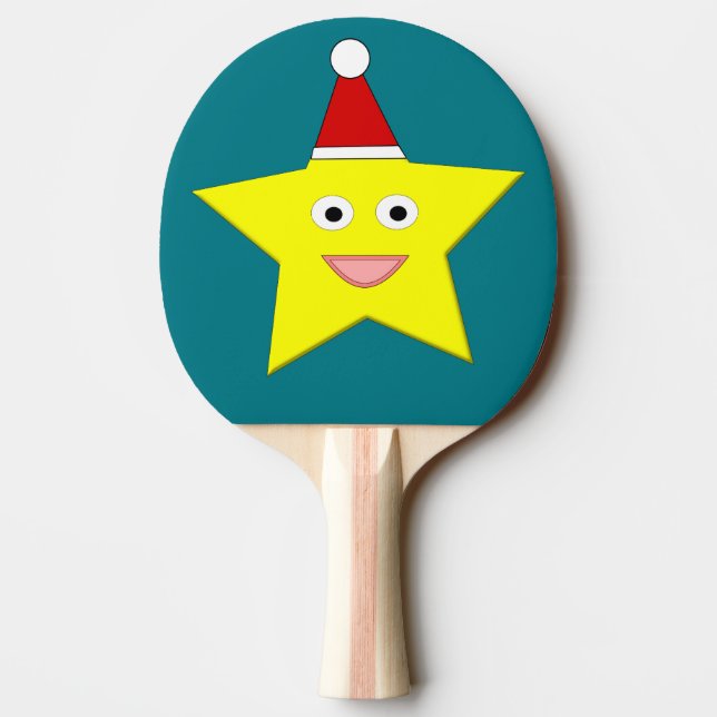 Happy Liittle Christmas Star Ping Pong Paddle (Back)