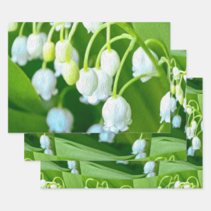 Happy Lily of the valley pattern Wrapping Paper Sheet