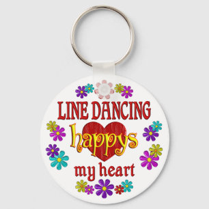 Happy Line Dancing Key Ring