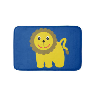 Happy lion bath mat