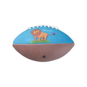 Happy lion with butterfly cartoon illustration football