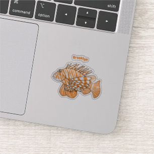 Happy lionfish cartoon illustration