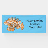 Happy lionfish cartoon illustration