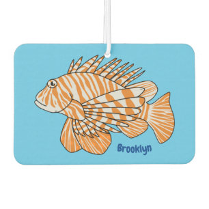 Happy lionfish cartoon illustration car air freshener