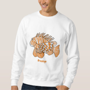 Happy lionfish cartoon illustration sweatshirt