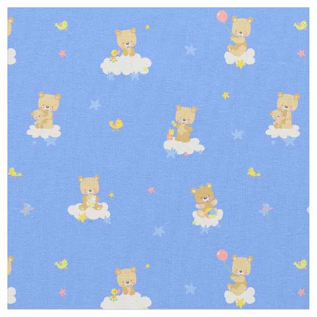 Happy Little Bear Fabric (Close Up)