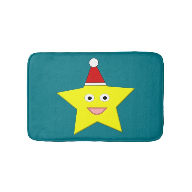 Happy Little Christmas Star Bath Mat (Front)
