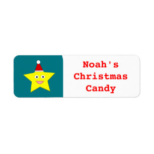 Happy Little Christmas Star Custom Food Labels