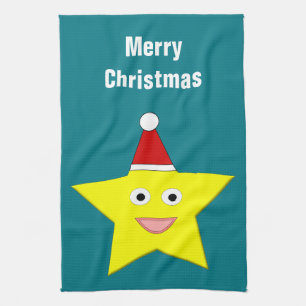 Happy Little Christmas Star Custom Kitchen Towel