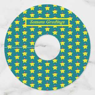 Happy Little Christmas Star Personalised Wine Glass Tag
