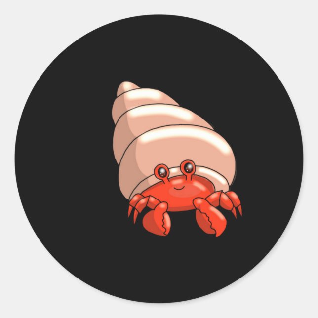 Happy Little Crab Classic Round Sticker (Front)