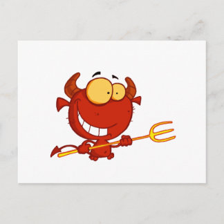 Happy-little-devil-with-pitchfork Postcard