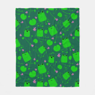 Happy Little Frogs Fleece Blanket