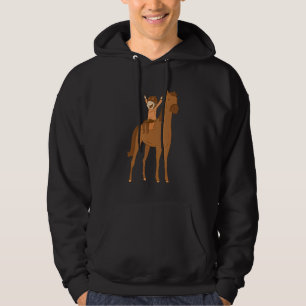 Happy Little Girl Horse Riding Cute Cowgirl Hoodie