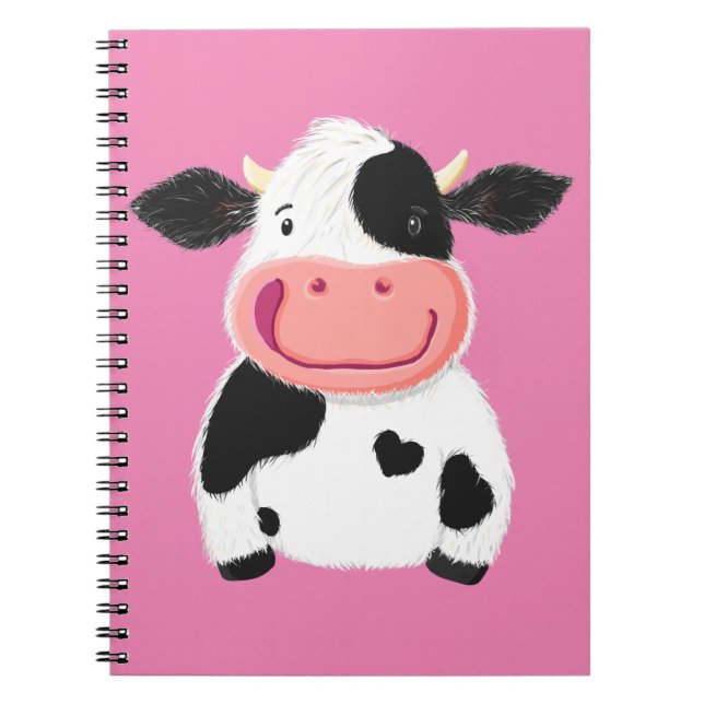 Happy Little Holstein Dairy Cow Notebook (Front)