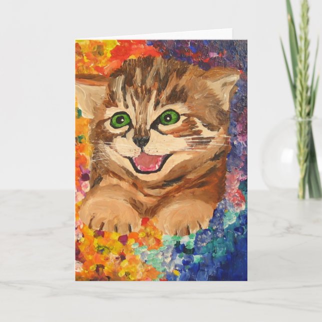 Happy little kitten - Greeting Card (Front)