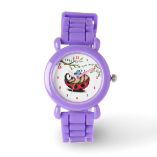 Happy Little Ladybug with Phone - Cartoon Drawing Watch
