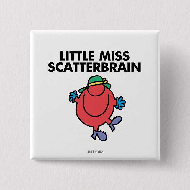 Happy Little Miss Scatterbrain 15 Cm Square Badge (Front)