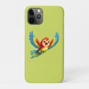 Happy Little Parrot Cartoon Art for Kids and Bird Case-Mate iPhone Case