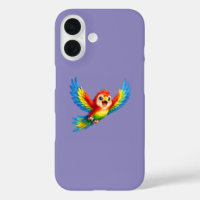 Happy Little Parrot Cartoon Art for Kids and Bird
